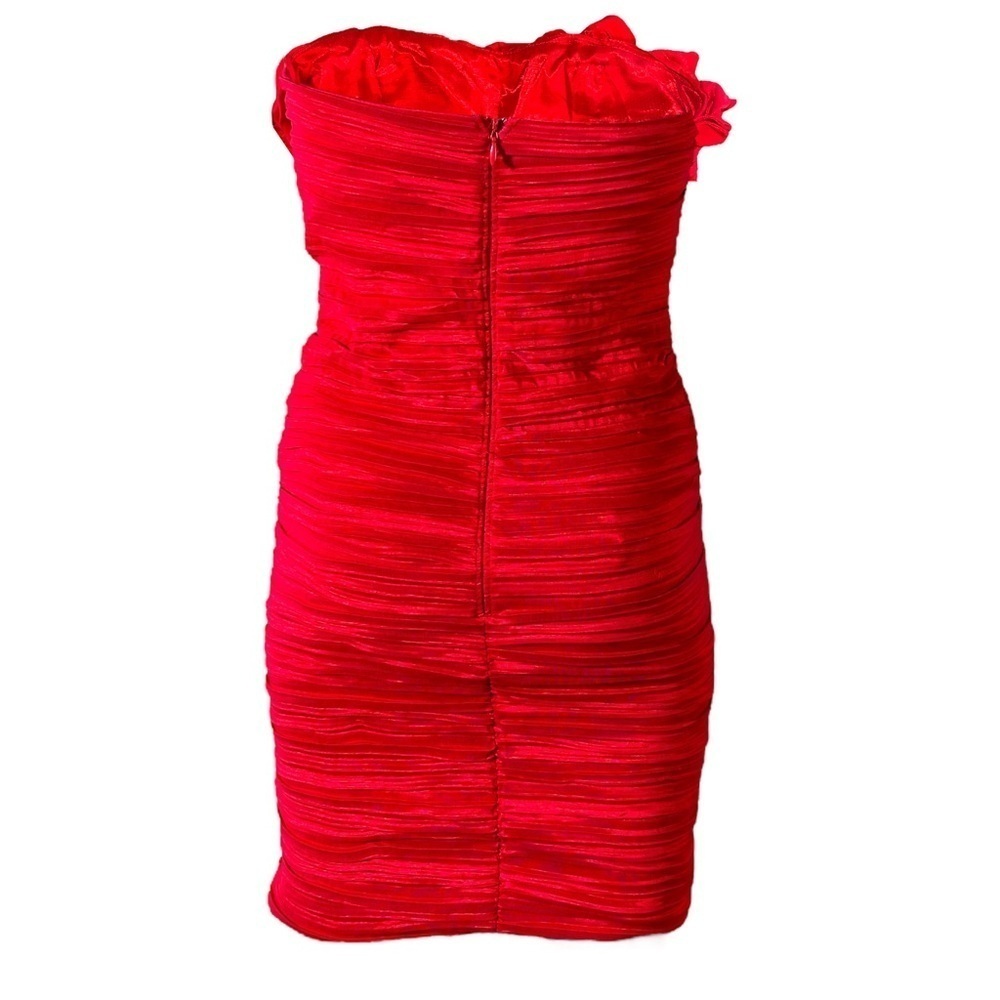 Red ruched dress - Picture 2 of 3